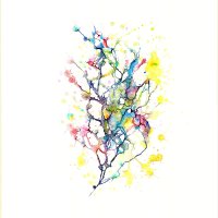 Ohne Titel - Aquarell, Vodka, Salz - 100x70 cm - März 2019